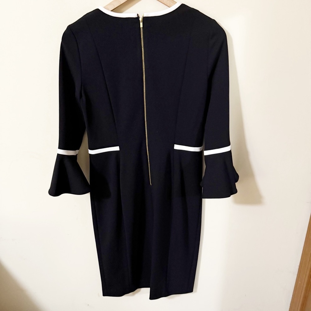 Calvin Klein Womens Black Sheath Dress Size 8 Office Business Casual - Picture 2 of 6